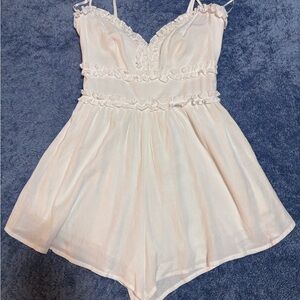 Elegant White Spaghetti Strap Romper